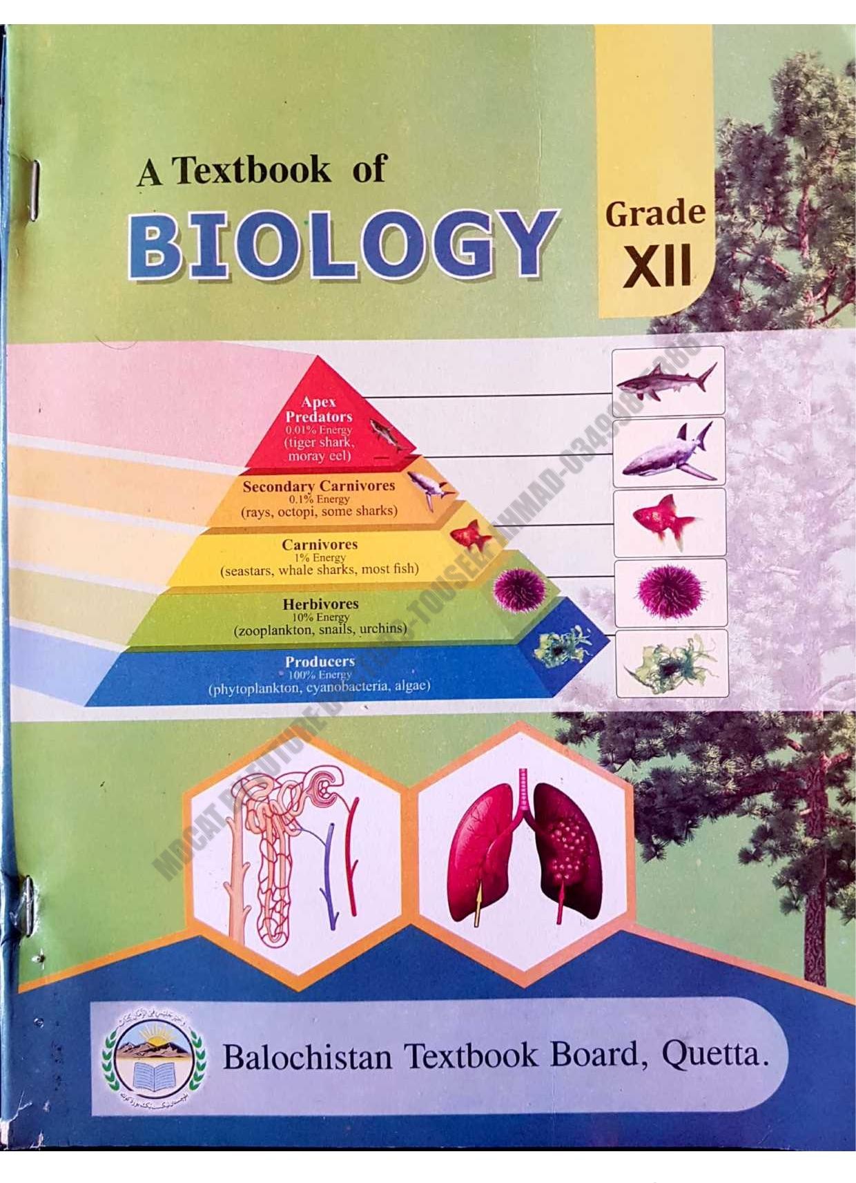 Biology - Grade 12 — Class 12 Balochistan Board book title page