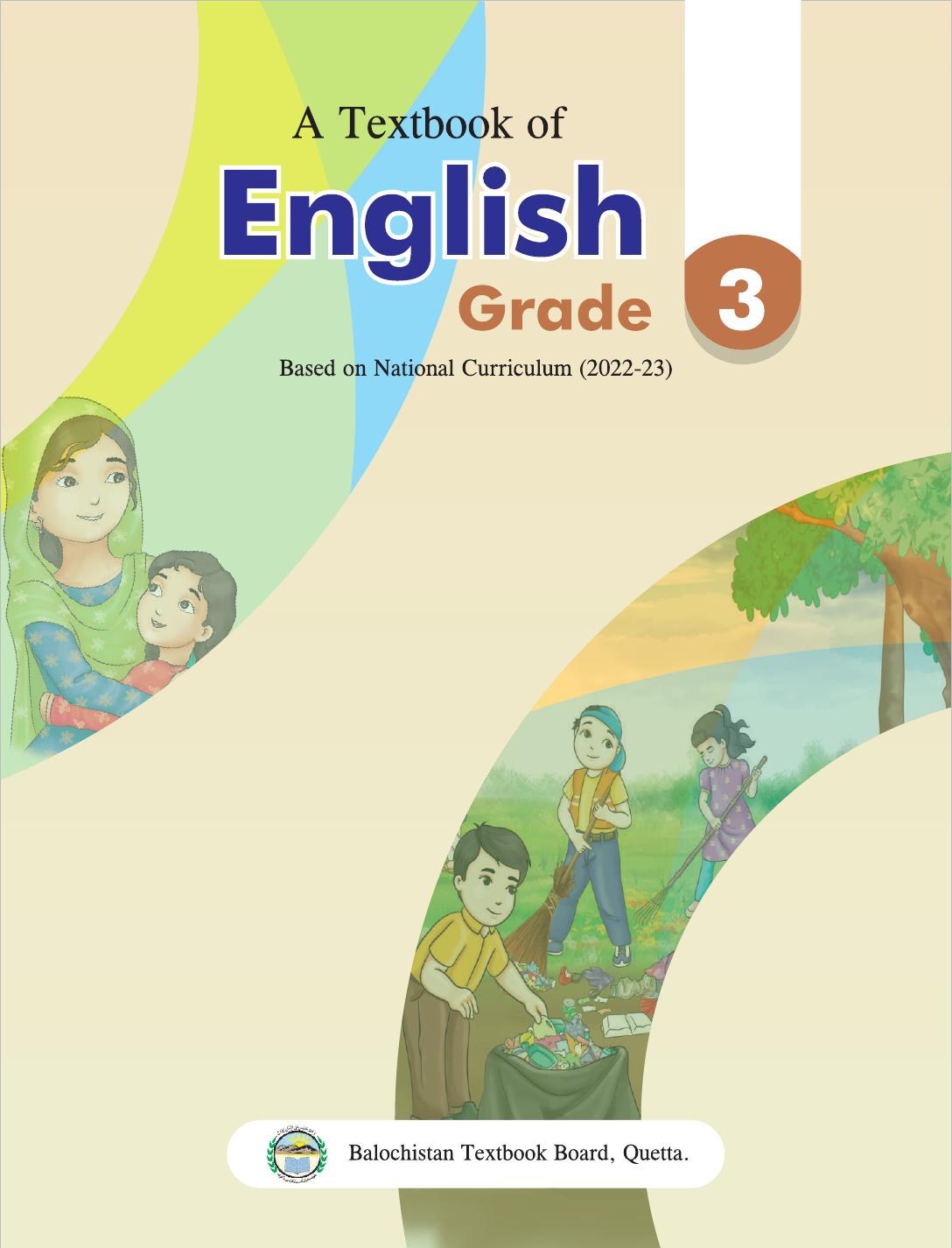 English - Grade 3 — Class 3 Balochistan Board book title page