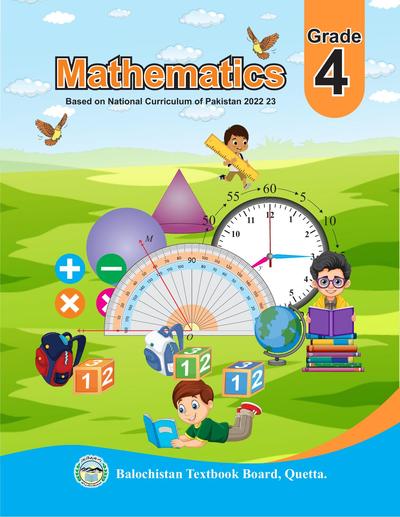 Mathematics - Grade 4 — Class 4 Balochistan Board book title page