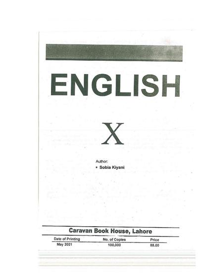 English — Class 10 Punjab Board book title page