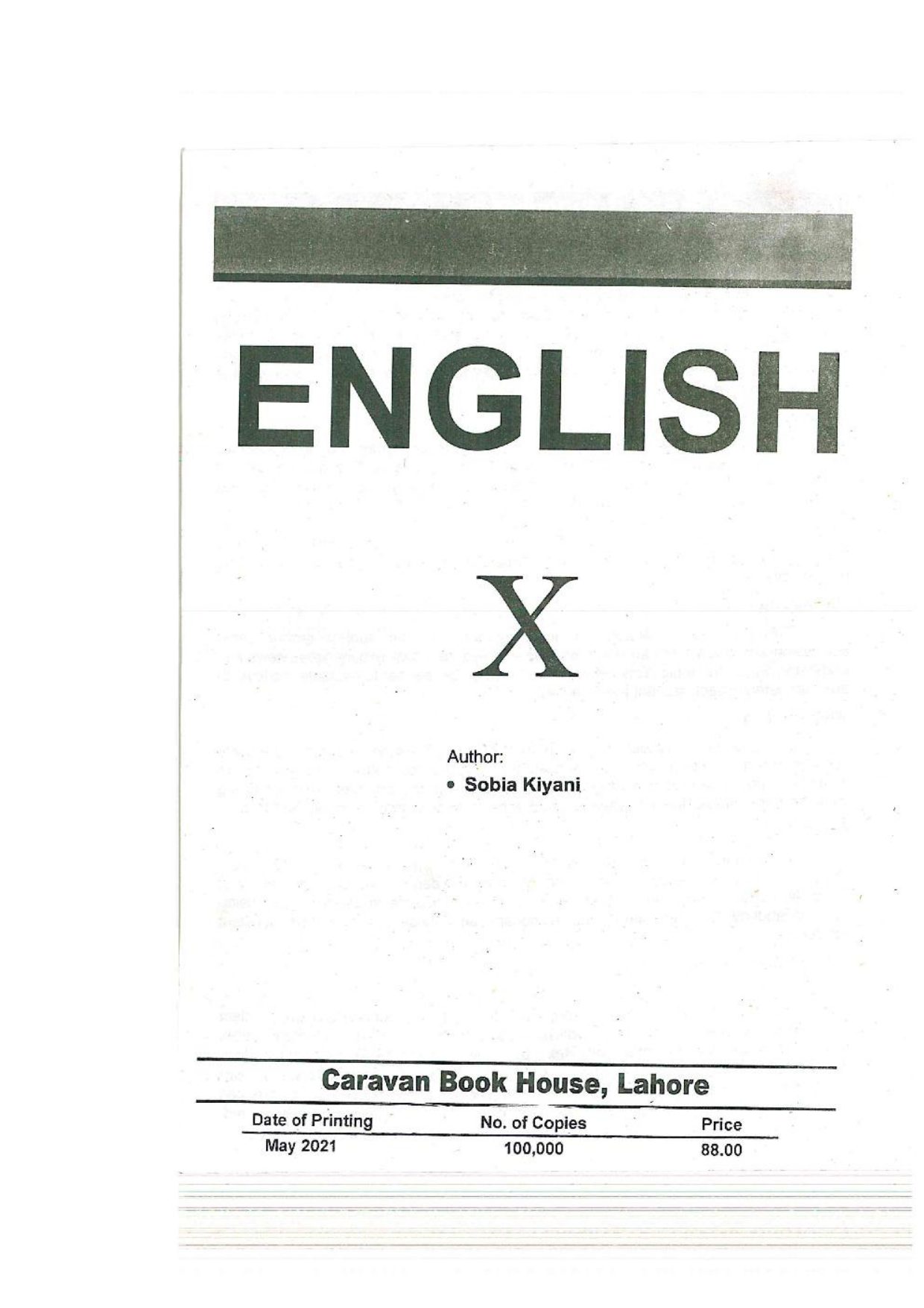 English — Class 10 Punjab Board book title page