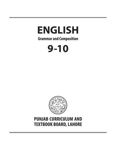 English Grammar and Composition (9-10) — Class 10 Punjab Board book title page
