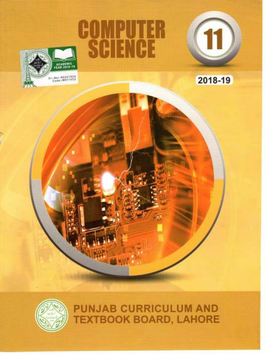 Computer Science — Class 11 Punjab Board book title page