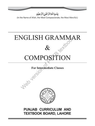 English Grammar and Composition (11-12) — Class 12 Punjab Board book title page