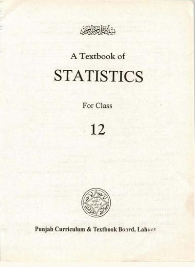 Statistics 2020 — Class 12 Punjab Board book title page