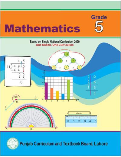 Math-5 (EM) — Class 5 Punjab Board book title page