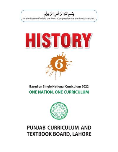 History SNC 2023-24 — Class 6 Punjab Board book title page