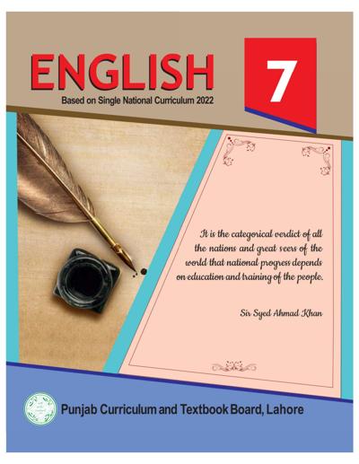 English SNC 2023-24 — Class 7 Punjab Board book title page