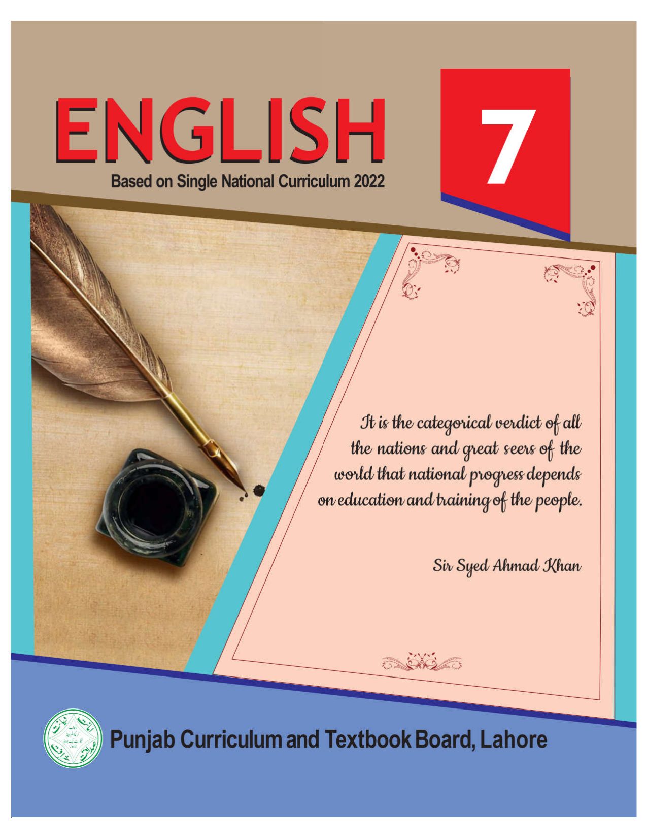 English SNC 2023-24 — Class 7 Punjab Board book title page