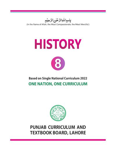 History SNC 2023-24 — Class 8 Punjab Board book title page