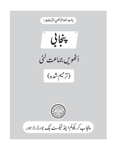 Punjabi — Class 8 Punjab Board book title page