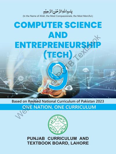 Computer and entrepreneur Tech 9 EM — Class 9 Punjab Board book title page