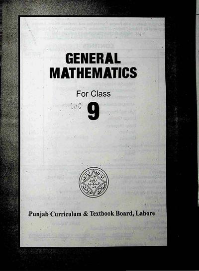 General Math (EM) 2020 — Class 9 Punjab Board book title page