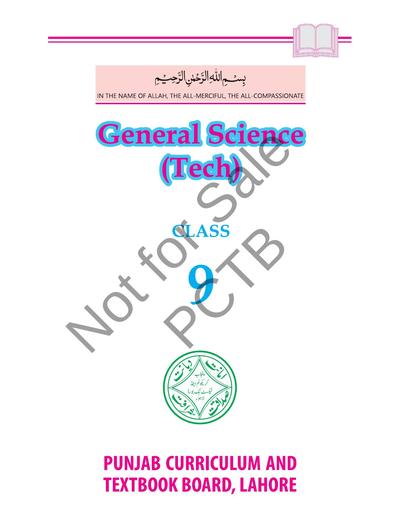 General Science Tech 9 — Class 9 Punjab Board book title page