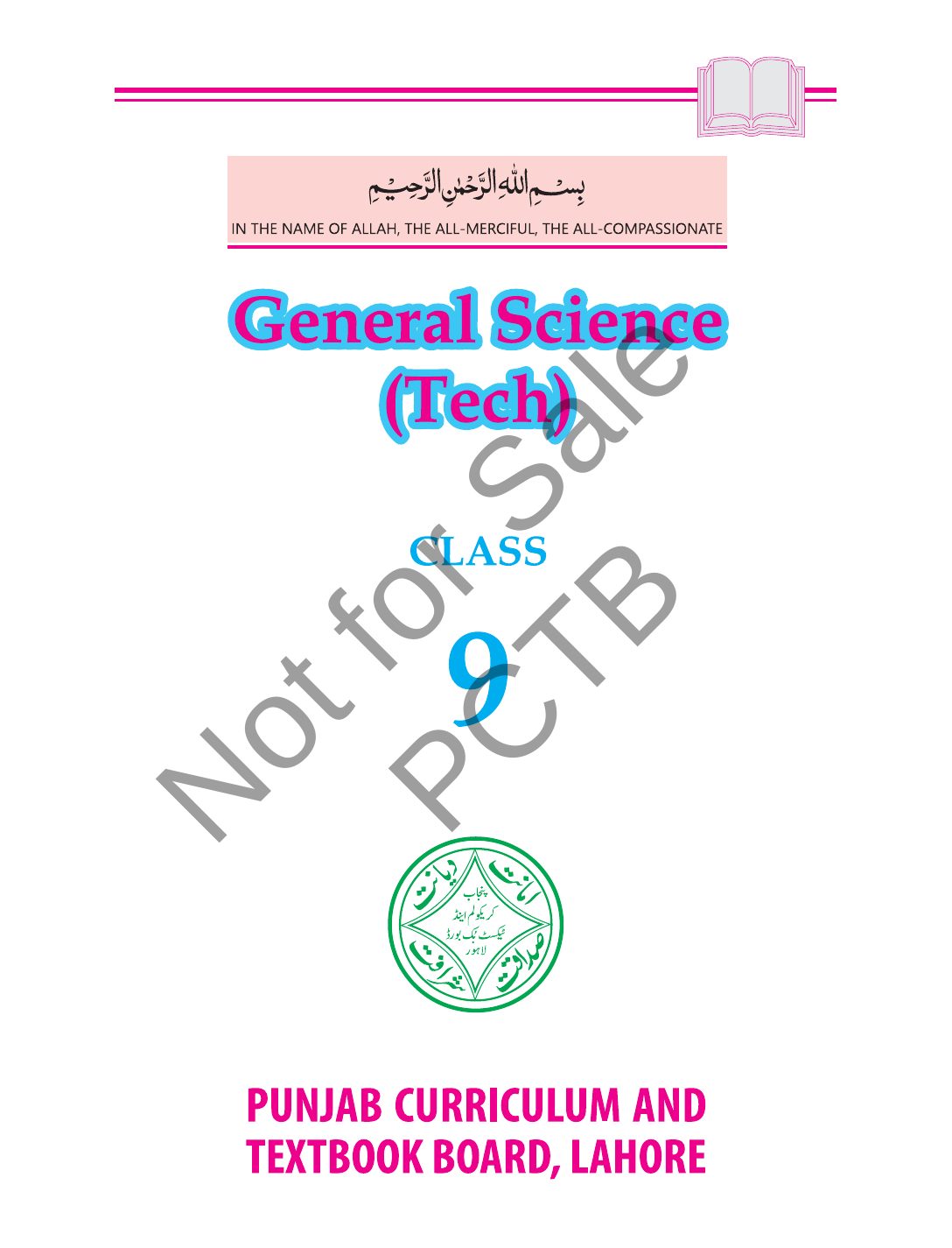 General Science Tech 9 — Class 9 Punjab Board book title page