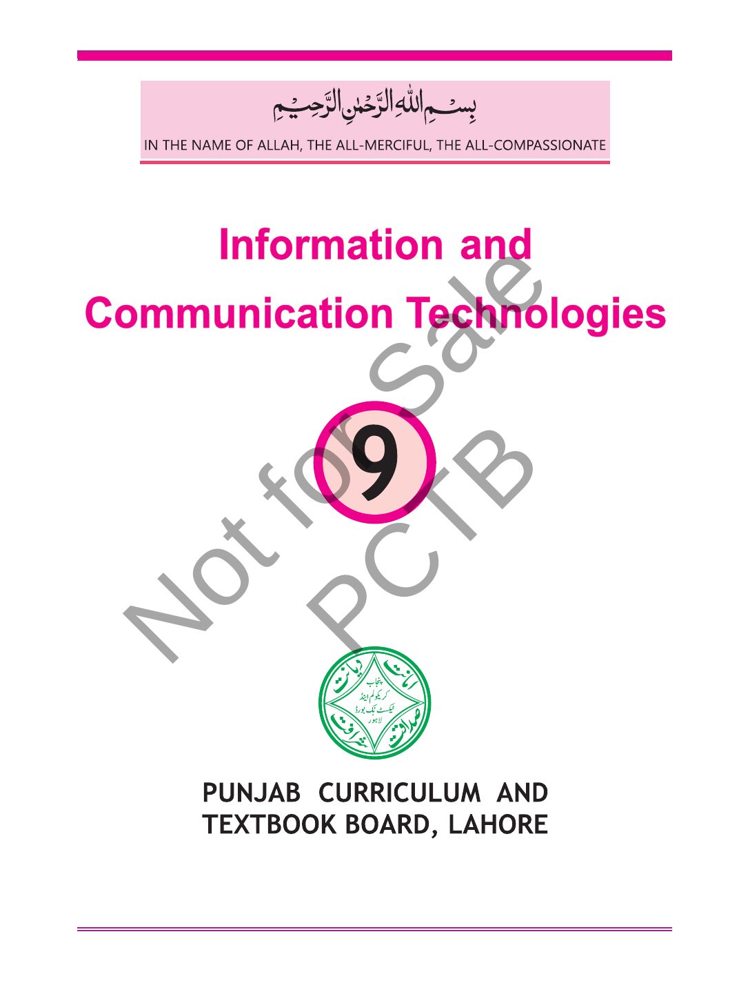 ICT 9 TECH — Class 9 Punjab Board book title page