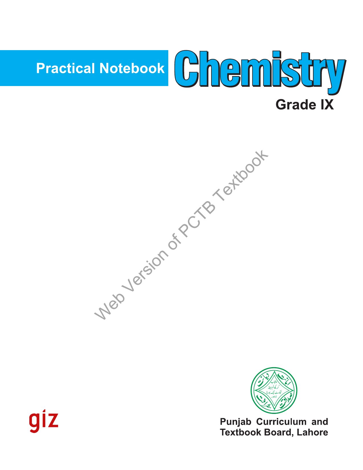 PNB Chemistry (EM) 2023-24 — Class 9 Punjab Board book title page