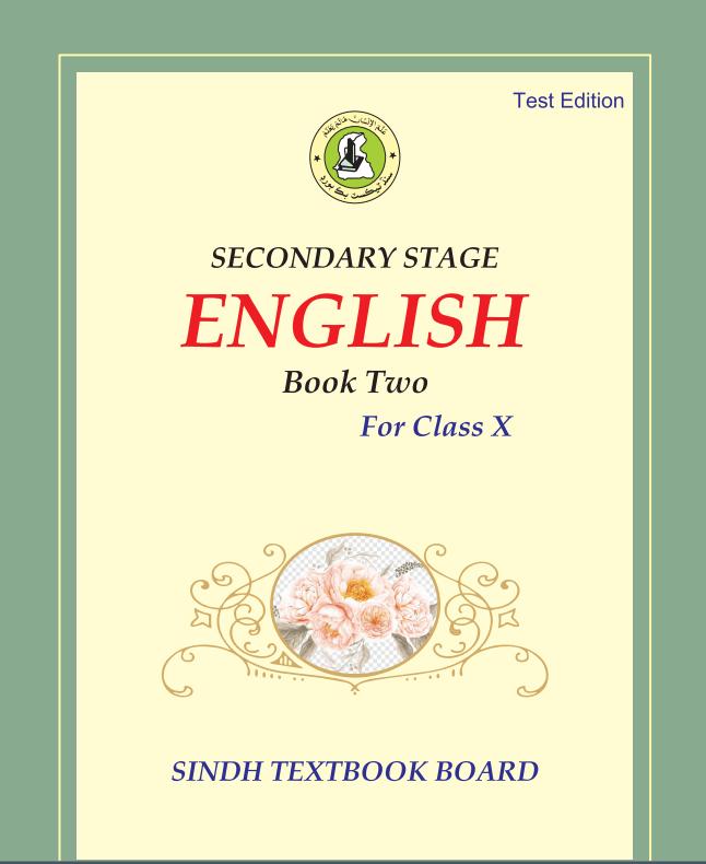 Secondary Stage English X — Class 10 Sindh Board book title page