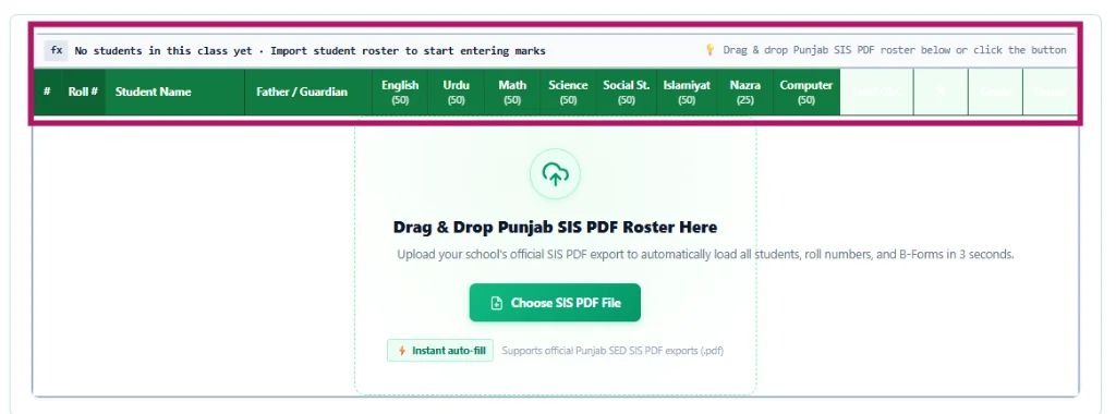 Drag and Drop SIS PDF and Excel Roster Import
